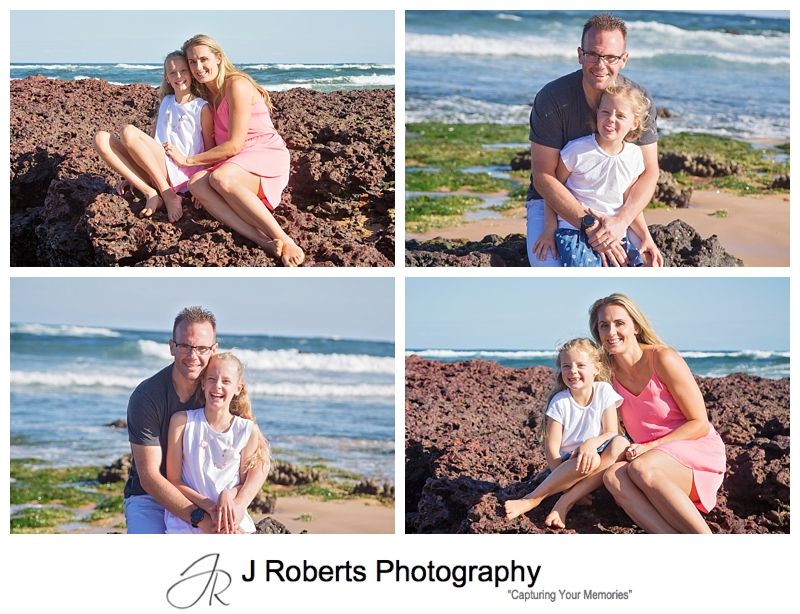 Stunning Family Portrait Photography Sydney Family Fun at Long Reef Beach with warm afternoon light